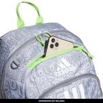 adidas Creator 2 Backpack, Adi Font Madness Stone Grey/Lucid Lime Green/White, One Size