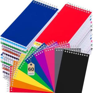 Mini Lined Notepads - 75 Sheets, 5 Colors