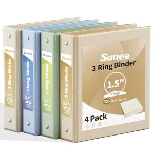 4-Pack 1.5 Inch Clear View Binders