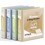 4-Pack 1.5 Inch Clear View Binders