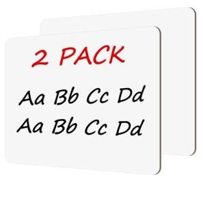 2 PC Small White Board Dry Erase Classroom Pack Boards 9"x12” Personal Whiteboards for Students Teachers School Supplies Lapboards,with Whiteboard Erasers Incl and Colors Pens