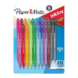 InkJoy Retractable Ballpoint Pens, Assorted Colors, 20-Pack