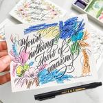 MISULOVE Calligraphy Brush Markers Set – 6 Pack