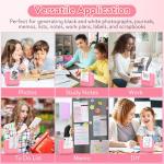 HuiJuKeJi Mini Sticker Printer Bluetooth Smart Pocket Inkless Thermal Printer with 11 Rolls Thermal Paper and Sticker for iOS&Android, Portable Receipt Printer for Photo Note Memo (Rose)