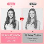 HuiJuKeJi Mini Sticker Printer Bluetooth Smart Pocket Inkless Thermal Printer with 11 Rolls Thermal Paper and Sticker for iOS&Android, Portable Receipt Printer for Photo Note Memo (Rose)