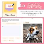 HuiJuKeJi Mini Sticker Printer Bluetooth Smart Pocket Inkless Thermal Printer with 11 Rolls Thermal Paper and Sticker for iOS&Android, Portable Receipt Printer for Photo Note Memo (Rose)