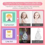 HuiJuKeJi Mini Sticker Printer Bluetooth Smart Pocket Inkless Thermal Printer with 11 Rolls Thermal Paper and Sticker for iOS&Android, Portable Receipt Printer for Photo Note Memo (Rose)