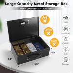 Fireproof Lock Box with Dual Lock Security System