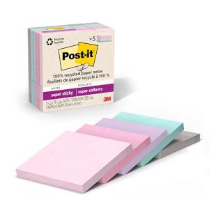 Eco-Friendly Super Sticky Notes, 3x3 in, 5 Pads