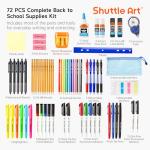 71 Pack School Supplies Kit, Shuttle Art Back to School Supplies for Teachers, Middle High Schools, College School Supplies with Highlighters, Pencils, Gel Pens, Dry Erase Markers, Felt Tip Pens, Glue