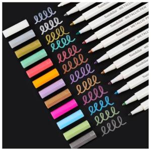 Sunshilor Fine Point Metallic Markers Set of 12