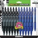 Zebra Z-Grip Retractable Ink Pens - 24 Pack