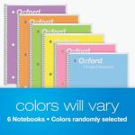 Set of 6 Oxford Pastel Spiral Notebooks