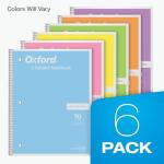 Set of 6 Oxford Pastel Spiral Notebooks