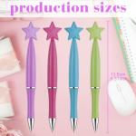 Zuazaor 24 Pack Shinng Star Party Pens Black Gek Ink for Adults Office School Crhistmas Valentine's Wedding Party Supplies (Glitter Star)