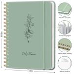 Undated Daily Planner With Hourly Schedule, To Do List Spiral Notebook, Easily Organize Your Work Tasks And Appointments, Perfect School Or Office Supplies For Organizing & Planning, 7.5"x10", Green