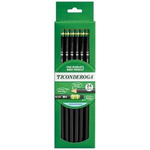 Ticonderoga 24 Count Soft Black Pencils, 2 HB