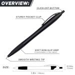 Sikao Black Pens Bulk Gripped Slimster Retractable Ballpoint Pen Medium Point Black ink Smooth Writing Pens for Journaling (60Pack)