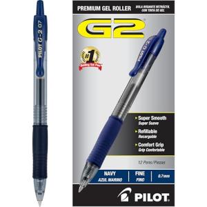 Pilot G2 Fine Point Gel Pens - Navy Blue, 12 Pack