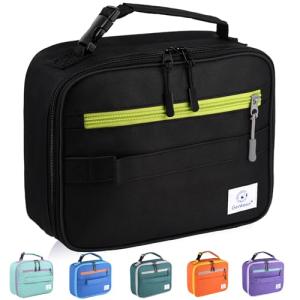 Genteen Insulated Double Zipper Lunch Bag - Black