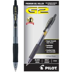 Pilot G2 Bold Point Black Gel Pens, 12-Pack