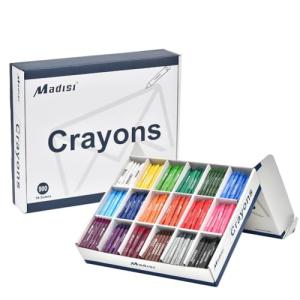 Madisi Bulk Crayon Pack, 18 Colors, 900 Count