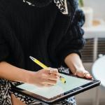 LINFANC 12 Pack Ballpoint Pen with Stylus Tip, 1.0 mm Black Ink Smooth Writing Pens, Metal Stylus Pens for Touch Screens