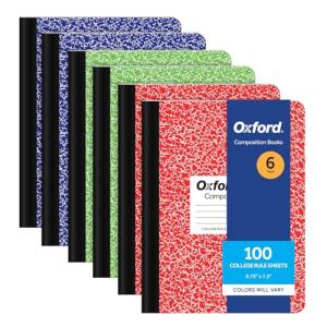 Oxford Composition Notebooks 6-Pack, Assorted Colors