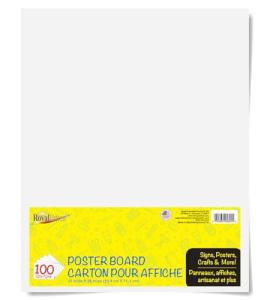 Royal Brites 22” x 28” White Poster Board 100 Pack