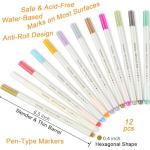 Sunshilor Fine Point Metallic Markers Set of 12