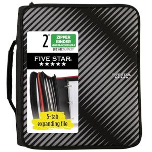 Five Star 2-Inch Zipper Binder with Expanding File