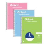 Oxford 1-Subject Spiral Notebooks, Assorted Pastels, 3-Pack