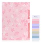 SKYDUE Expanding File Folder with 5 Pockets, Accordion File Organizer,Portable Receipt Paper Documents Organizer,Letter Size Filing Folder School Office Supplies,Pink