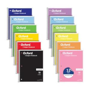 Oxford College Ruled Spiral Notebooks 12 Pack
