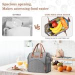 Insulated Grey Lunch Bag with Large Drinks Holder