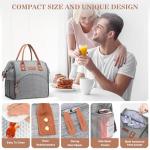 Insulated Grey Lunch Bag with Large Drinks Holder