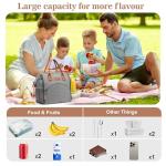 Insulated Grey Lunch Bag with Large Drinks Holder