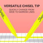 Fluorescent Yellow Sharpie Chisel Tip Highlighters - 12 Pack