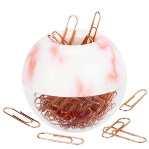 Marble Pink Stripes Magnetic Paper Clip Holder