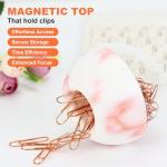 Marble Pink Stripes Magnetic Paper Clip Holder