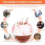 Marble Pink Stripes Magnetic Paper Clip Holder