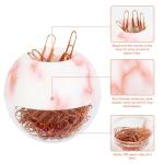 Marble Pink Stripes Magnetic Paper Clip Holder