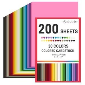 Shindel 200 Sheets Assorted Construction Paper Pack