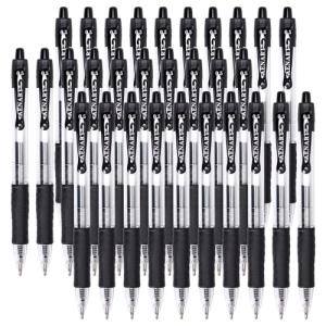 30-Pack Black Retractable Gel Pens - Fine Point