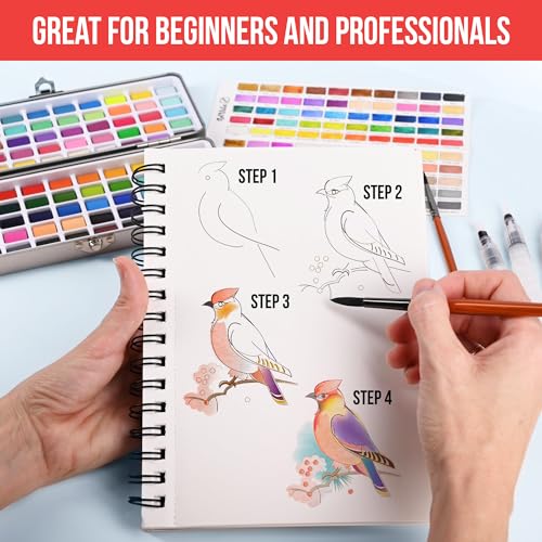 100-Color Travel Watercolor Paint Set for All