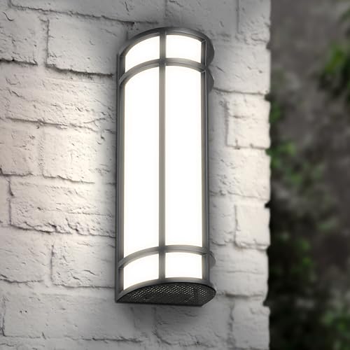 ASD LED 18 Inch Half Cylinder Wall Light Fixture | 18W 1500LM 3000K-5000K 100-277V | 3CCT, Waterproof, Energy Star, ETL Listed | Outdoor Flush Mount Sconce, Exterior Lighting | Black