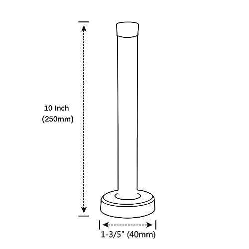 Door Stop, 10 Inch Door Stopper, Extra Long Door Stop, Wall Mounted Doorstops Stainless Steel Door Bumper Wall Protector, Black