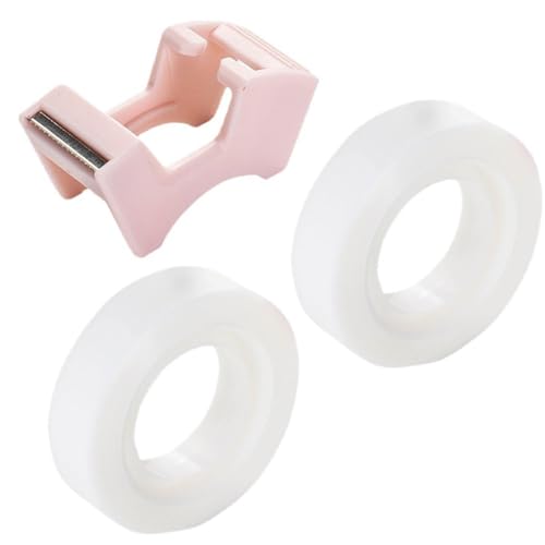 2Pcs Multifunctional Invisable Tape Set with Refillable Tape Dispenser Writable Tape Office School Stationery Supplies Tape Dispenser Refill Rolls Holder 1 Inch 2 Inch 3 Inch Core Desktop Cute (2)