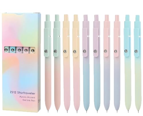 Gel Pens,10 Pcs 0.7mm Back Ink Pen, Fine Point Smooth Writing Pens,Quick Dry High-End Series Pen for Journaling Note Taking,Writing, Cute Aesthetic School Supplies Gifts for Women Men,Office Ballpoint