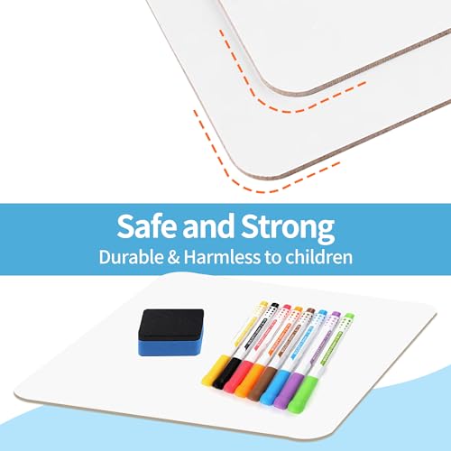 2 PC Small White Board Dry Erase Classroom Pack Boards 9"x12” Personal Whiteboards for Students Teachers School Supplies Lapboards,with Whiteboard Erasers Incl and Colors Pens